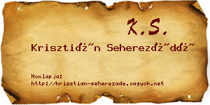 Krisztián Seherezádé névjegykártya